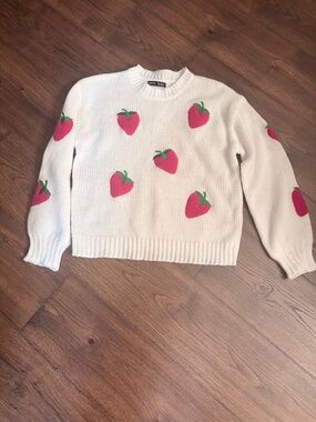 SHEIN strawberry knit sweater